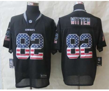 nike nfl jerseys dallas cowboys #82 jason witten black[Elite USA flag fashion]