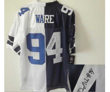 nike nfl jerseys dallas cowboys #94 ware white-blue[Elite split signature]