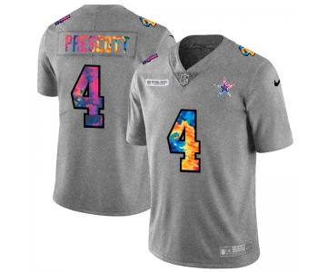 Dallas Cowboys #4 Dak Prescott Men's Nike Multi-Color 2020 NFL Crucial Catch NFL Jersey Greyheather