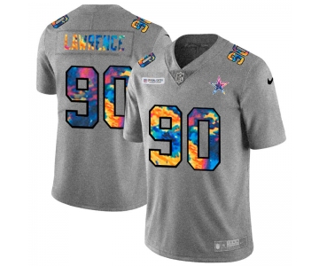 Dallas Cowboys #90 Demarcus Lawrence Men's Nike Multi-Color 2020 NFL Crucial Catch NFL Jersey Greyheather