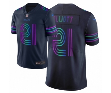 Men Dallas Cowboys #21 Ezekiel Elliott Navy Vapor Limited City Edition Jersey