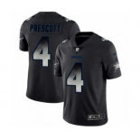 Men Dallas Cowboys #4 Dak Prescott Black Smoke Fashion Limited Jersey