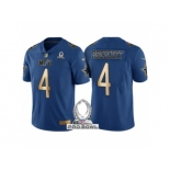 Men Dallas Cowboys #4 Dak Prescott NFC 2017 Pro Bowl Blue Gold Limited Jersey