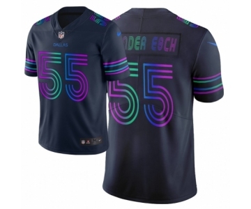 Men Dallas Cowboys #55 Leighton Vander Esch Navy Vapor Limited City Edition Jersey