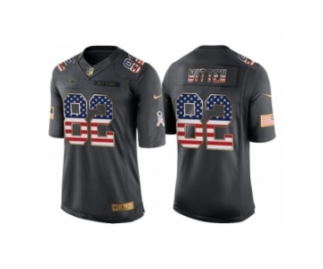 Men Dallas Cowboys #82 Jason Witten Anthracite Salute to Service USA Flag Fashion Jersey