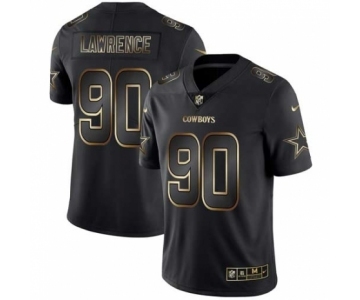 Men Dallas Cowboys #90 Demarcus Lawrence Black Golden Edition 2019 Vapor Untouchable Limited Jersey