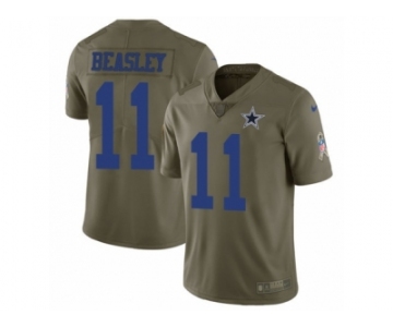 Men Nike Dallas Cowboys #11 Cole Beasley Limited Olive 2017 Salute to Service NFL Jersey