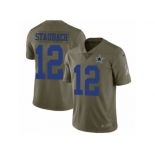 Men Nike Dallas Cowboys #12 Roger Staubach Limited Olive 2017 Salute to Service NFL Jersey