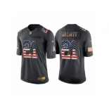 Men Nike Dallas Cowboys #21 Ezekiel Elliott Anthracite Salute to Service USA Flag Fashion Jersey