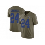 Men Nike Dallas Cowboys #24 Nolan Carroll Limited Olive 2017 Salute to Service NFL Jersey