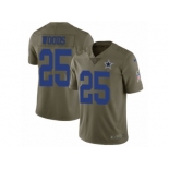 Men Nike Dallas Cowboys #25 Xavier Woods Limited Olive 2017 Salute to Service NFL Jersey