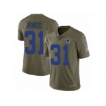 Men Nike Dallas Cowboys #31 Byron Jones Limited Olive 2017 Salute to Service NFL Jersey