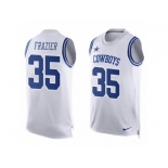 Men Nike Dallas Cowboys #35 Kavon Frazier Limited White Player Name & Number Tank Top NFL Jersey