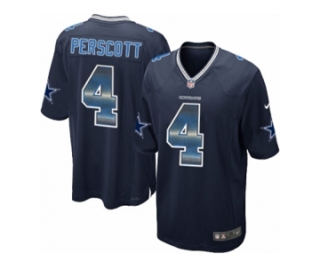 Men Nike Dallas Cowboys #4 Dak Prescott Limited Navy Blue Strobe NFL Jersey