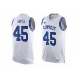 Men Nike Dallas Cowboys #45 Rod Smith Limited White Player Name & Number Tank Top NFL Jersey