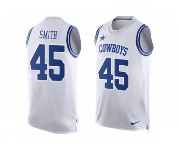 Men Nike Dallas Cowboys #45 Rod Smith Limited White Player Name & Number Tank Top NFL Jersey