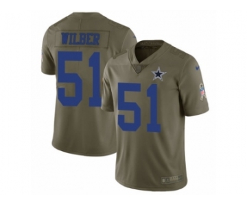 Men Nike Dallas Cowboys #51 Kyle Wilber Limited Olive 2017 Salute to Service NFL Jersey