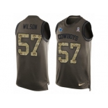 Men Nike Dallas Cowboys #57 Damien Wilson Limited Green Salute to Service Tank Top NFL Jersey