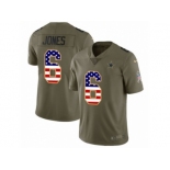 Men Nike Dallas Cowboys #6 Chris Jones Limited Olive USA Flag 2017 Salute to Service NFL Jersey