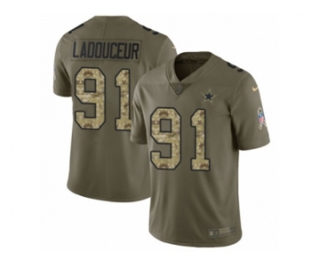 Men Nike Dallas Cowboys #91 L. P. Ladouceur Limited Olive Camo 2017 Salute to Service NFL Jersey