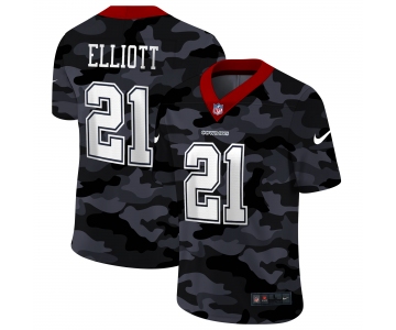 Men Nike Dallas cowboys #21 Elliott 2020 Nike Camo Salute to Service Limited