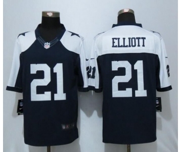 Men Nike Dallas cowboys #21 Ezekiel Elliott Blue Thanksgiving Limited Jersey