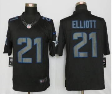 Men Nike Dallas cowboys #21 Ezekiel Elliott Impact Limited Black Jerseys