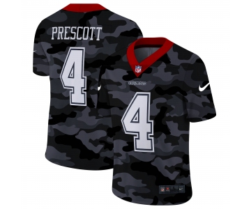 Men Nike Dallas cowboys #4 Prescott 2020 Nike Camo Salute to Service Limited