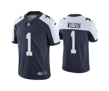 Men's Dallas Cowboys #1 Cedrick Wilson Navy Vapor Limited Stitched Throwback Football Jersey