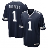 Men's Dallas Cowboys #1 Jalen Tolbert Navy Blue Vapor Limited Jersey