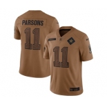 Men's Dallas Cowboys #11 Micah Parsons 2023 Brown Salute To Service Limited Football Stitched Jersey