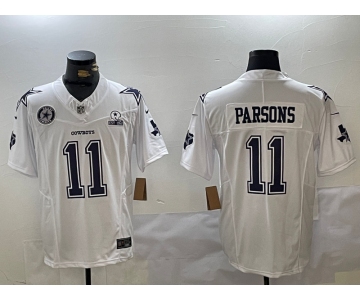 Men's Dallas Cowboys #11 Micah Parsons 2024 White F.U.S.E. With Established In 1960 Patch Stitched Football Jersey