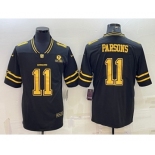 Men's Dallas Cowboys #11 Micah Parsons Black Gold Edition With 1960 Patch Limited Stitched Football Jersey