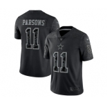 Men's Dallas Cowboys #11 Micah Parsons Black Reflective Limited Stitched Football Jersey