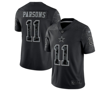 Men's Dallas Cowboys #11 Micah Parsons Black Reflective Limited Stitched Football Jersey