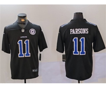 Men's Dallas Cowboys #11 Micah Parsons Black Throwback With Patch Vapor Untouchable Limited Football Stitched Jersey