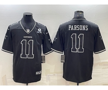 Men's Dallas Cowboys #11 Micah Parsons Black With 1960 Patch Limited Stitched Football Jersey