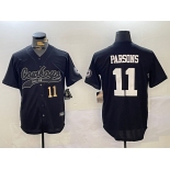 Men's Dallas Cowboys #11 Micah Parsons Black With Patch Cool Base Stitched Baseball Jerseys