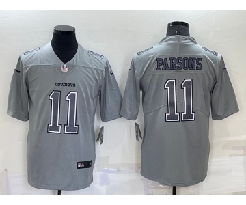 Men's Dallas Cowboys #11 Micah Parsons Grey Atmosphere Fashion 2022 Vapor Untouchable Stitched Nike Limited Jersey