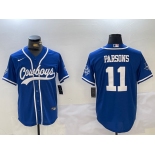 Men's Dallas Cowboys #11 Micah Parsons Light Blue Stitched Cool Base Nike Baseball Jersey