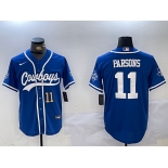 Men's Dallas Cowboys #11 Micah Parsons Light Blue Stitched Cool Base Nike Baseball Jerseys