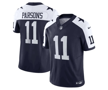 Men's Dallas Cowboys #11 Micah Parsons Navy Thanksgiving 2023 F.U.S.E. Limited Stitched Football Jersey