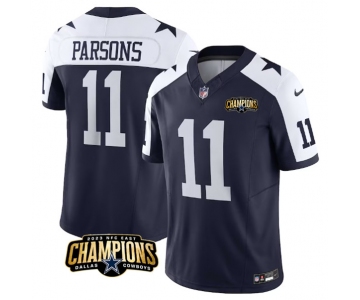 Men's Dallas Cowboys #11 Micah Parsons Navy White 2023 F.U.S.E. NFC East Champions Patch Football Stitched Jersey