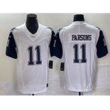 Men's Dallas Cowboys #11 Micah Parsons White FUSE Vapor Thanksgiving Limited Stitched Jersey