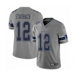 Men's Dallas Cowboys #12 Roger Staubach Limited Gray Inverted Legend Football Jersey