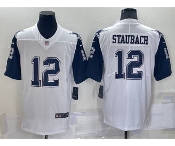 Men's Dallas Cowboys #12 Roger Staubach White 2016 Color Rush Stitched NFL Nike Limited Jersey