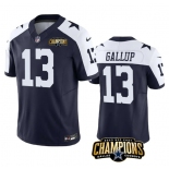 Men's Dallas Cowboys #13 Michael Gallup Navy White 2023 F.U.S.E. NFC East Champions Patch Football Stitched Jersey