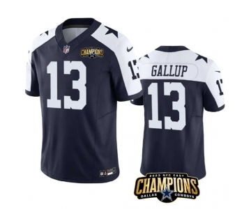 Men's Dallas Cowboys #13 Michael Gallup Navy White 2023 F.U.S.E. NFC East Champions Patch Football Stitched Jersey