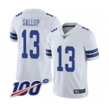 Men's Dallas Cowboys #13 Michael Gallup White Vapor Untouchable Limited Player 100th Season Football Jersey