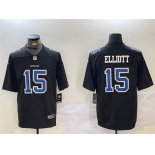 Men's Dallas Cowboys #15 Ezekiel Elliott Black Throwback Vapor Untouchable Limited Stitched Jersey